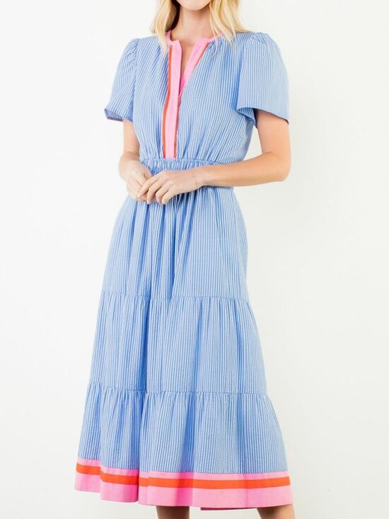 THML Dresses & Skirts - THML Striped Textured Maxi Dress